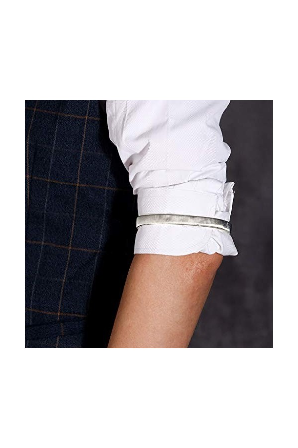 SimpleLife Porte-Manches antidérapants Jarretières Brassards élastiques métalliques Extensibles en métal
