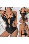 Latex Sexy Lingerie Femme Lingerie Sexy Femme Coquine Hot Sexy Bodysuit Mode femmes Sexy en cuir verni vêtements de nuit Ling