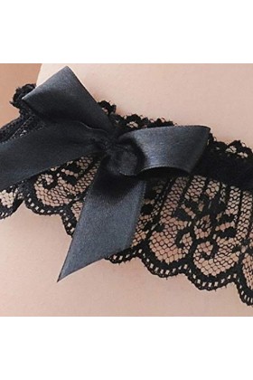 YANGLY Womens Wedding Bridal Hollow Out Floral Lace Large Leg Ring Wrist Band Solid Colo