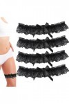 Gartières pour mariées 4pcs cuisses jargos noix de papoie noire jarrets élastiques en dentelle élastique jargot creux jarrets