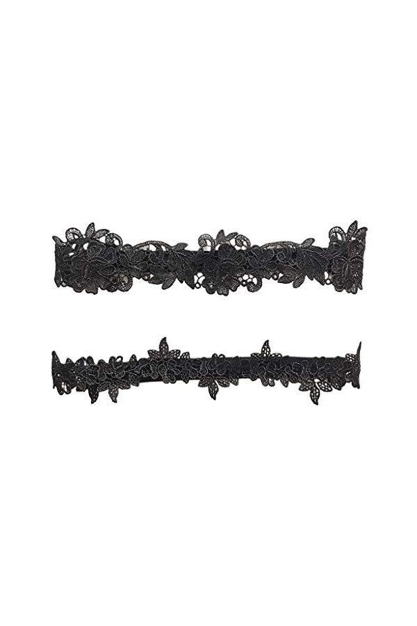 KPTENG Ensemble danneaux de Cuisse en Dentelle Florale brodée pour Femmes, décoration de Bal de Mariage, de mariée