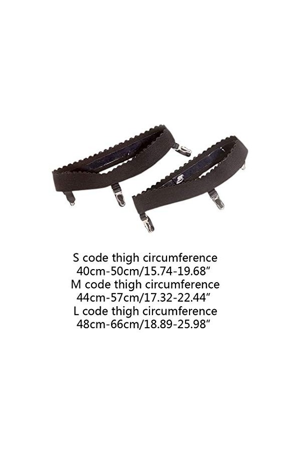 Heallege 2 Pièces/Paire Femmes Sexy Élastique Antidérapant Jambe Jarretière Anneau Cuisse Haut Bas Bretelles avec 3 Clips Cos