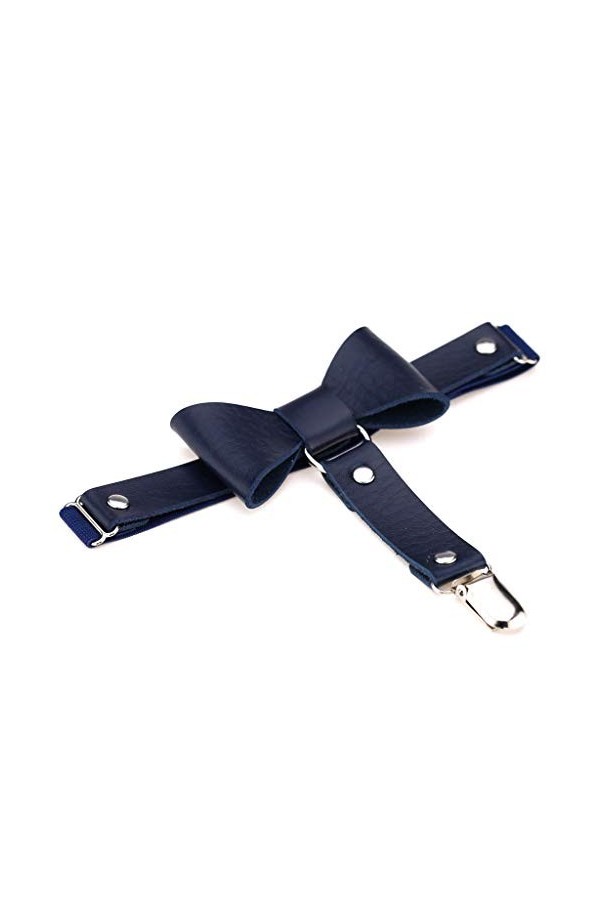 Femmes Filles Gothique Clouté Bowknot Jarretière Élastique Faux Cuir Anti Slip Cuisse Anneaux avec Clip en Métal Sexy Jambe H