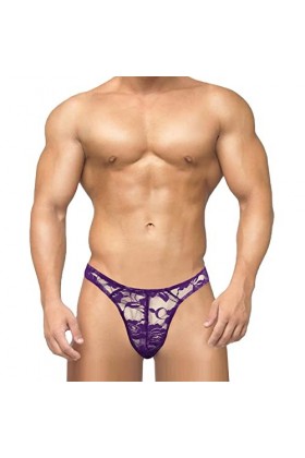 LKRSEEF Transparent String Gay Erotique Cosplay sous Vetement Sissy Bretelle Travesti Jockstrap Corset Tenue Ouvert Bondage S