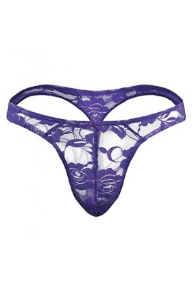 LKRSEEF Transparent String Gay Erotique Cosplay sous Vetement Sissy Bretelle Travesti Jockstrap Corset Tenue Ouvert Bondage S