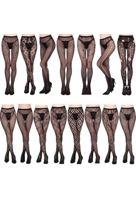 MEGAHERZ Bas à mailles évidées en dentelle de tatouage vintage Bas à mailles pour femmes Petit collant à mailles pour enfants