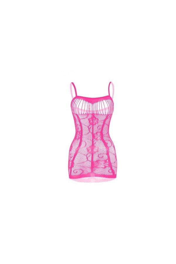 Lingerie érotique transparente jarretière tentation creuse seins exposés une pièce vêtements en maille jacquard bas en maille