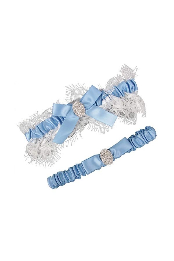 Jarretière de mariage vintage en dentelle blanche avec fleur faite à la main - -