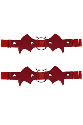 Jarretières élastiques en Cuir pour Femme et Fille - Rose - Taille Unique