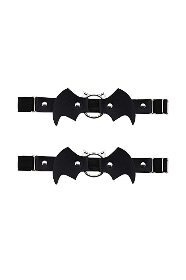 Jarretières élastiques en Cuir pour Femme et Fille - Rose - Taille Unique