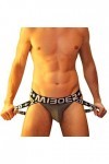 Générique Lingerie Homme Sexy Hot Strings et Tongs pour Hommes Dos Ouvert Jockstrap Sexy Fesses Lettre sous-vêtements Pantalo