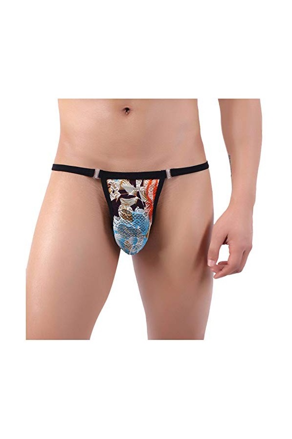 ADMAY 2023 New y27k Style Lingerie Hommes Culottes sous-vêtements sous-vêtements Doux Briefs Dentelle Sexy Thong Robe Noir en