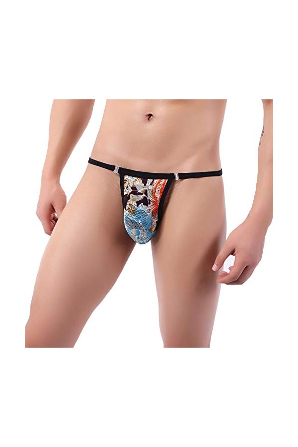 ADMAY 2023 New y27k Style Lingerie Hommes Culottes sous-vêtements sous-vêtements Doux Briefs Dentelle Sexy Thong Robe Noir en