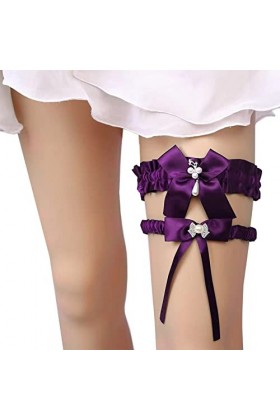 Jarretières de mariée avec nœud élastique extensible confortable romantique ensemble de jarretelles de mariage pour mariée, b