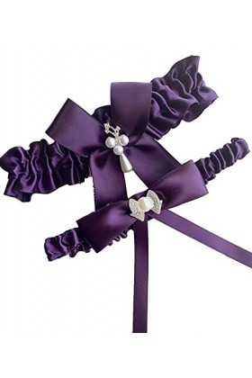 Jarretières de mariée avec nœud élastique extensible confortable romantique ensemble de jarretelles de mariage pour mariée, b