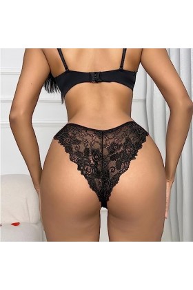 Pianshanzi Mini string à paillettes en dentelle pour femme, Noir , M