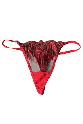 UOWEG Strings Femmes G Sexy Culottes Briefs Lingerie sous-vêtements Cordes Culottes Femmes Lingerie Coquine Et Sexy Red, One