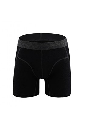 Beokeuioe Sous-vêtements de sport pour homme - Boxer de sport - Long avec empiècement - En bambou - Coupe ajustée, b noir, L