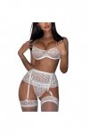 Lingerie Ensembles Sexy Femme Coquine Creux Seduction Ouverte Simili Soutien-Gorge et Strings Seduction Adulte Clubwear éroti