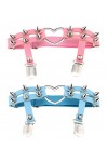 Women Girl Sexy Leather Heart Garters Punk Rock Rivet Stud Leg Ring 2pcs