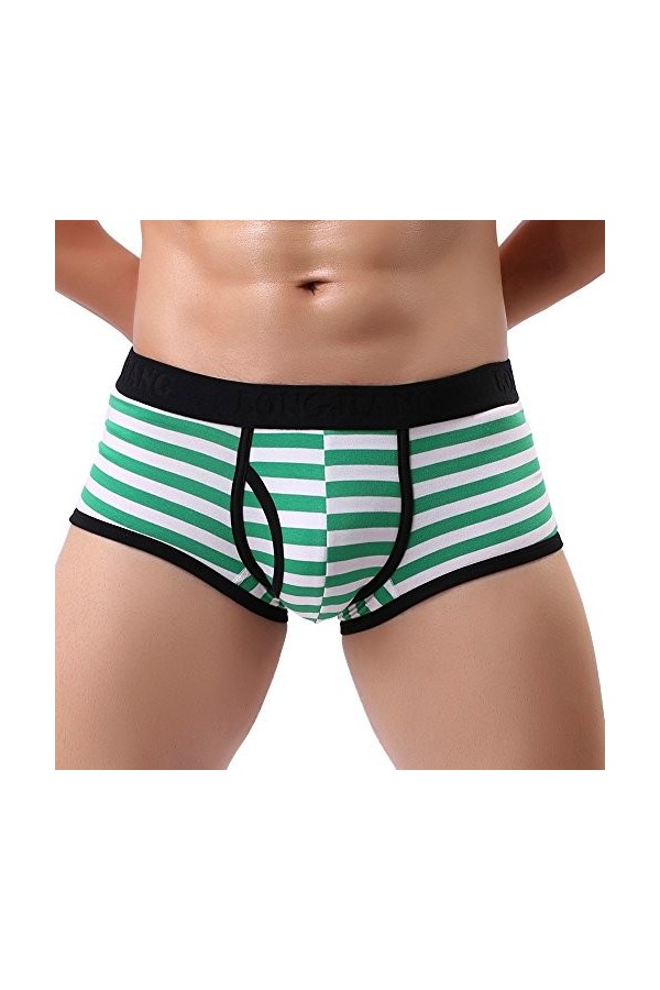 Générique Humour Striped Breathe Renflement Hommes Briefs Shorts Slips Sexy sous-vêtements Pouch sous-vêtements pour Hommes L