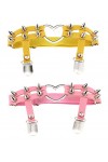 Women Girl Sexy Leather Heart Garters Punk Rock Rivet Stud Leg Ring 2pcs