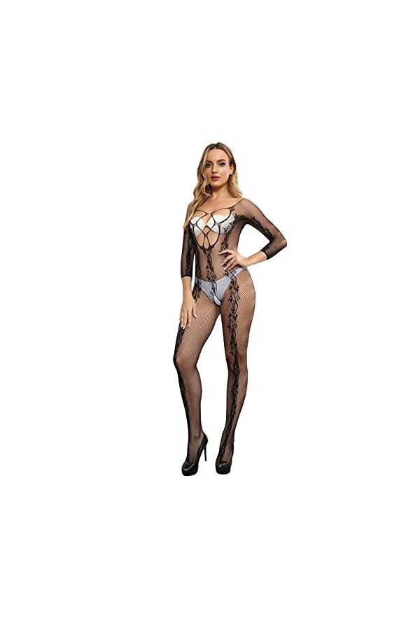 YWSTYllelty Ensemble de Lingerie Sexy pour Femmes Womens Sexy Mesh Fishnet Lingerie Bodys Combinaison Sous-vêtements Vêtement