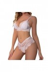 Ensemble de lingerie sexy en dentelle transparente pour femme - Grande taille - Ensemble de lingerie deux pièces en dentelle 