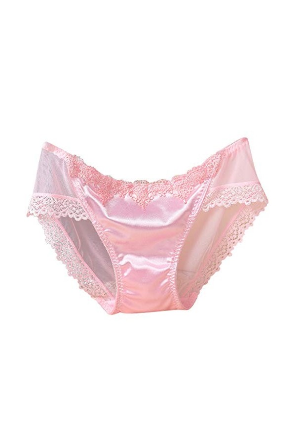 ZHINIAN Ensemble de lingerie sexy en dentelle pour femme avec string ouvert, rose, Large