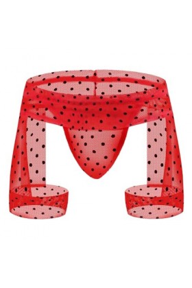 BreakEgg Sous-vêtements en dentelle pour homme - String en dentelle - Sous-vêtements sexy, Tzy708t-Rouge, taille unique