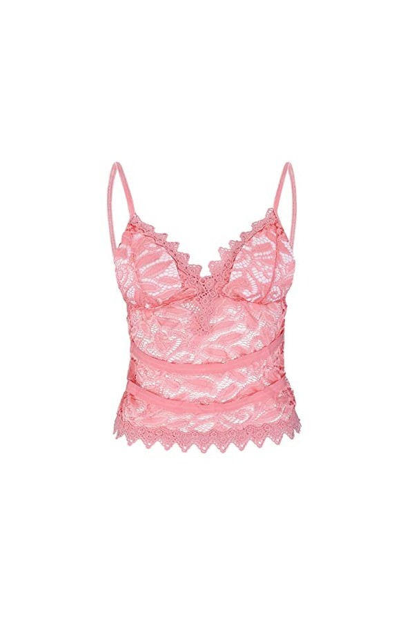 TDEOK Vêtement sexy pour femme - Sans fil - Avec ceinture - Sous-vêtement sexy, Rose, XXXL