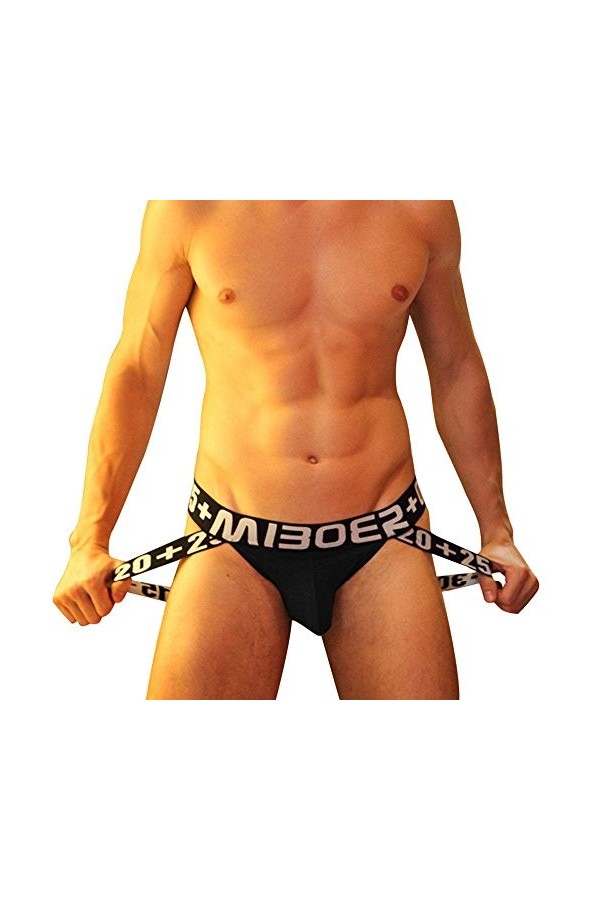 Générique Lingerie Homme Sexy Hot Strings et Tongs pour Hommes Dos Ouvert Jockstrap Sexy Fesses Lettre sous-vêtements Pantalo