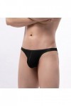CreoQIJI Caleçon rétro pour homme solide sexy respirant taille basse, Noir , M