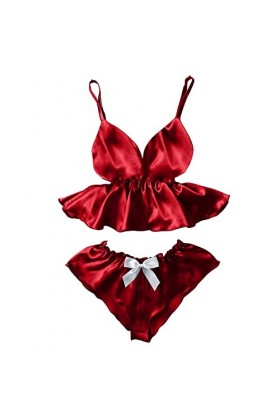 Lingerie Femme Sexy Ensemble Homme Sexy Hot y21k Eyelash Women Set Bowknot Dentelle Shorts Camisole Pyjama Tache Sexy V-Neck 