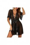 Générique Lingerie Sexy pour Femme Womens Large Sexy Lingerie Lace Sexy Nightdress Solid Color Home Pyjamas Combinaisons Sexy