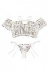 FGUUTYM Lot de 3 bretelles en dentelle pour femme avec nœud papillon, Blanc., S