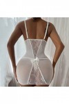 FGUUTYM Ensemble de lingerie sexy pour femme, jeu de rôle, ensemble de lingerie sexy pour femme, rouge à carreaux, dentelle, 