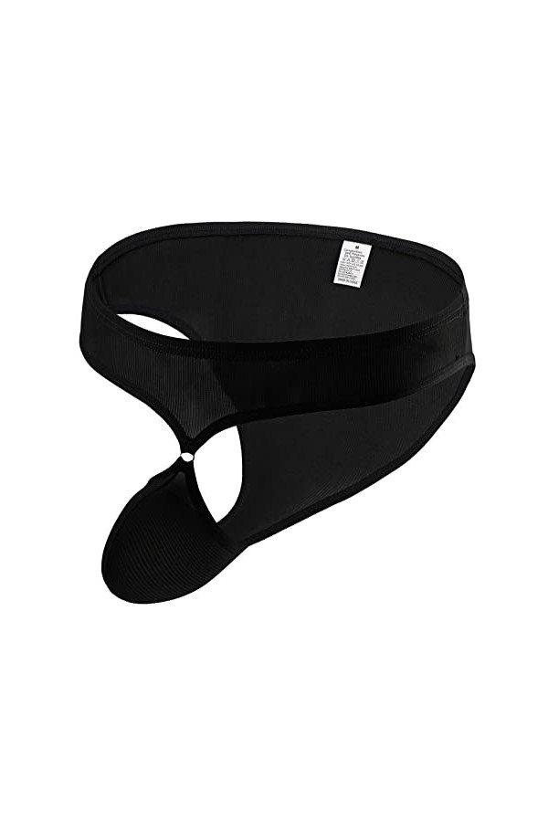 FGUUTYM Caleçon de sport pour homme Bouton Underwear Hair Sexy Mens Low Briefs Ice Thread Sous-vêtements Homme, Noir , M