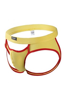 Jock Strap Athletic Supporter pour Hommes Sexy Jockstrap Male Underwear Peignoir Gaufre pour Homme Yellow, M 