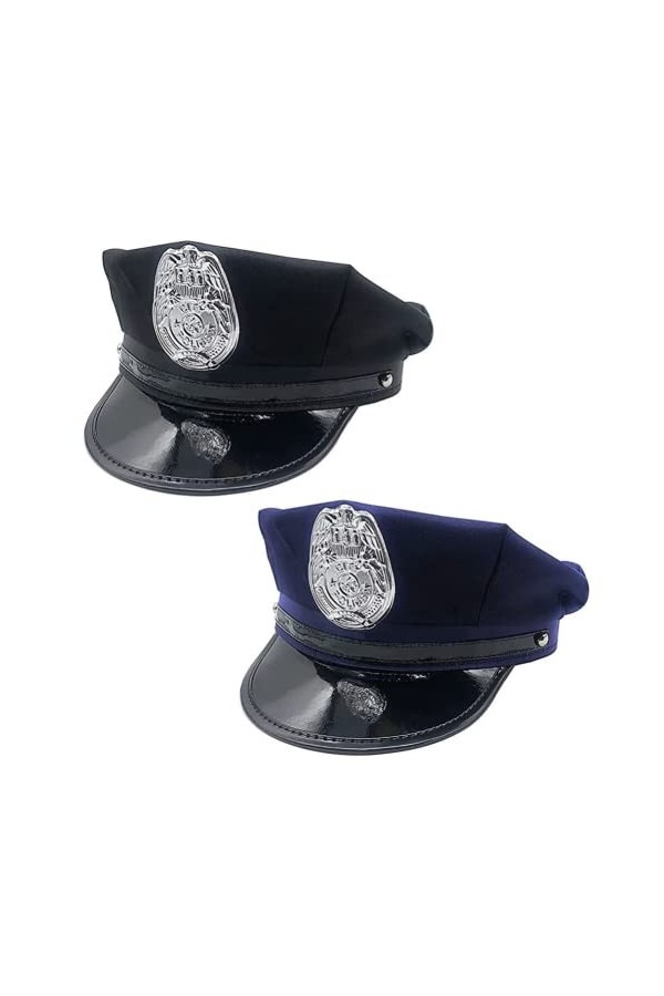 anso Costume de police sexy pour femme - Casquette de police - Uniforme de tentation - Tenue de fête - Chapeau noir 