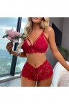 Lingerie Femme Sexy Ensemble Homme Sexy Hot y22k Sexy Sheer Floral Lace Pyjama Lingerie Set High Waist Sleepwear Bra and Pant