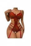 Lingerie Femme Sexy Ensemble Homme Sexy Hot y21k Femmes Snap Entrejambe Lingerie Sexy Dentelle Body Deep V Teddy Dentelle Pus