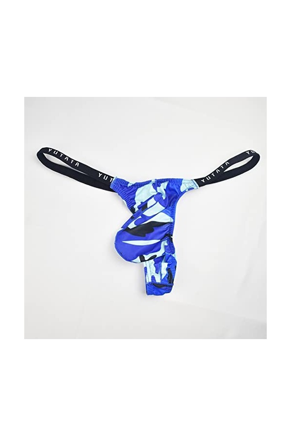 Générique Lingerie Homme Sexy Hot Hommes imprimé Respirant Camouflage Taille Basse Sexy String tricoté Slips Pyjama Carreaux 