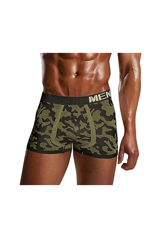 Générique String Homme Sexy Hot Dentelle Slips Boxer Hommes Camouflage Imprimé Respirant Mi Taille Sexy Stretch Slip Homme en