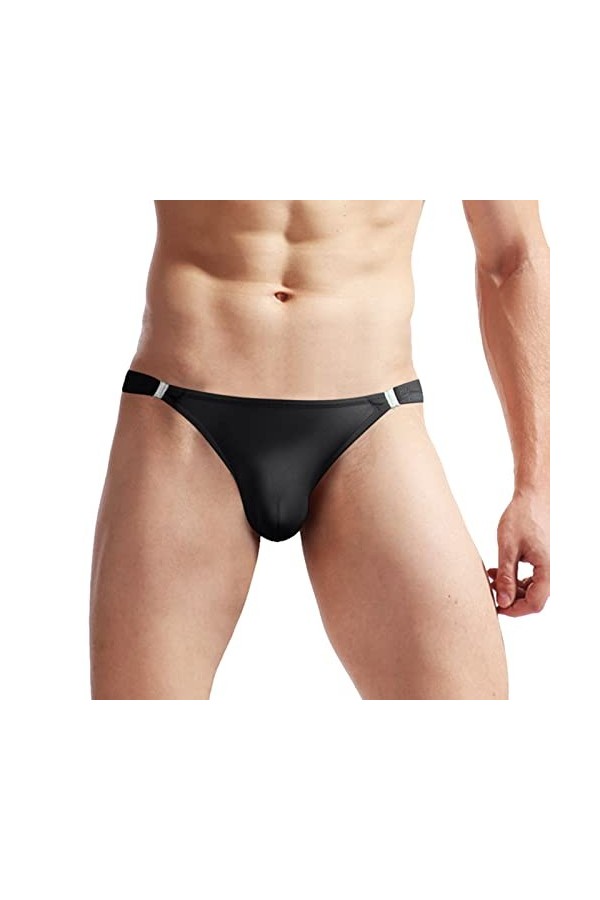 String Homme Sexy Hot Dentelle Slips Boxer Sous-vêtements pour hommes Fit Translucide Glace Soie Taille Basse Boucle G String