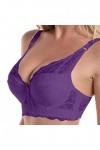 Soutien-gorge push-up sexy en dentelle froncée pour femme, violet, 95D