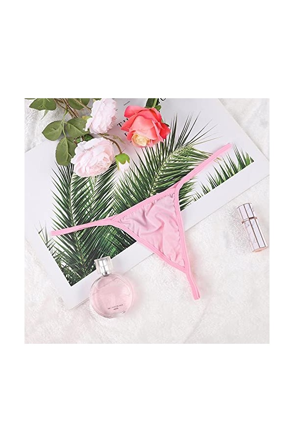 BKSCAYXS Sous-vêtements Briefs G-string Sous-vêtements Femmes Sexy Culotte Bas Dessin Tête Lingerie Avec Menottes, Rose, tail