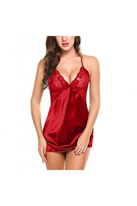 Lingerie pour femme - Pyjama sexy en dentelle - Lingerie sexy, 1-Rouge, XL