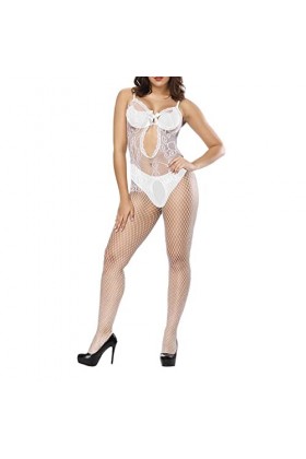 Lingerie Femme Dentelle Ensemble Saint Valentin Robe de Nuit Sexy Robe Courte avec Bretelles Spaghetti Col en V Lingerie à Br