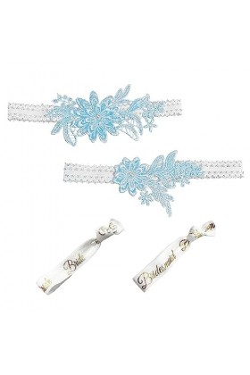 2 pièces jarretière de mariée avec 2 sangles de poignet, jarretière en dentelle, haute élasticité, convient pour mariage, fêt